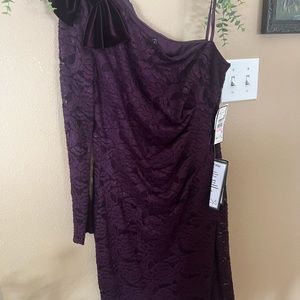 Beautiful wine/deep purple 1 shoulder Jessica Howard evening dress NWT size 10